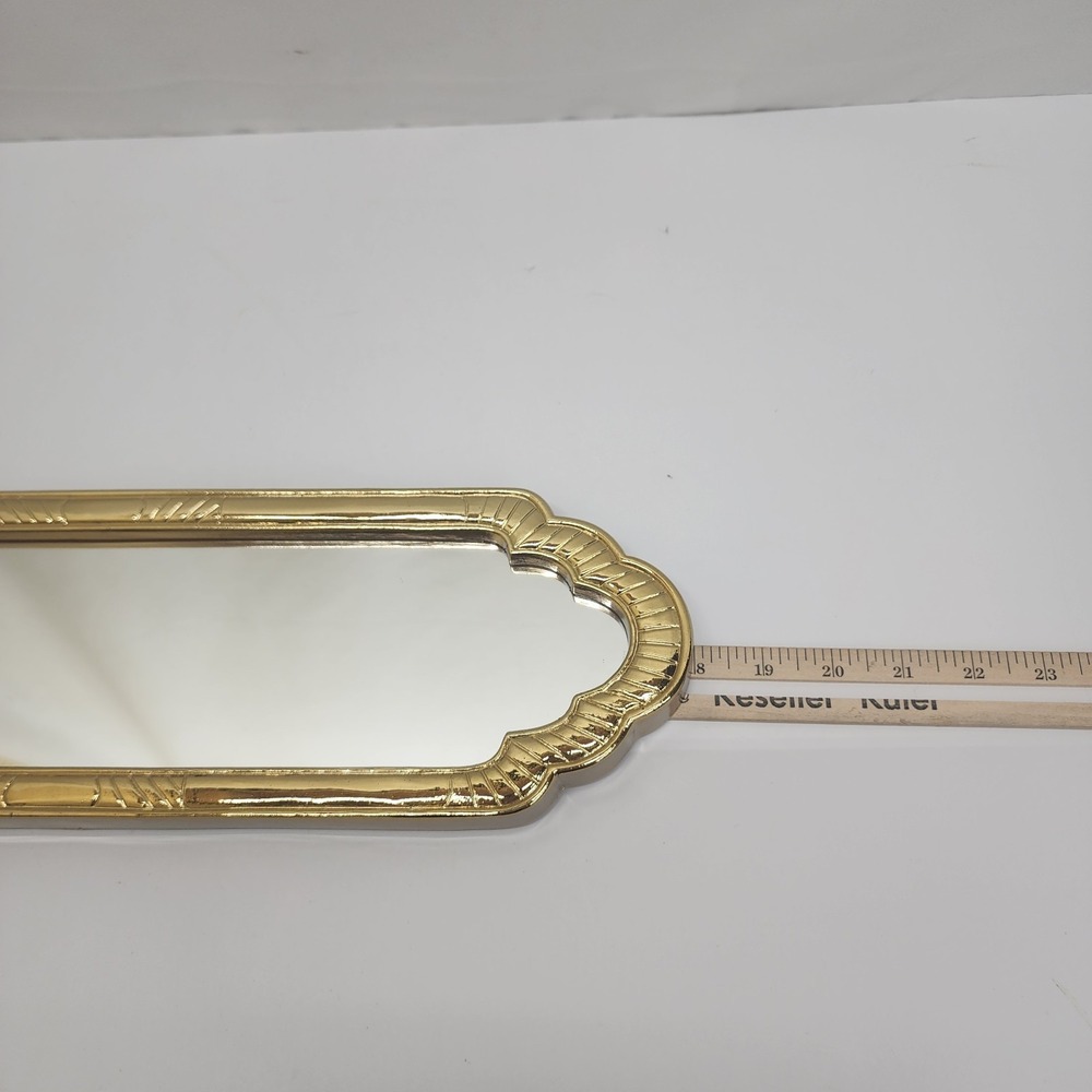 Vintage Homco Wall Decor Gold Framed Wall Hanging Mirror 18" x 5.5" Octagonal - Picture 6 of 7